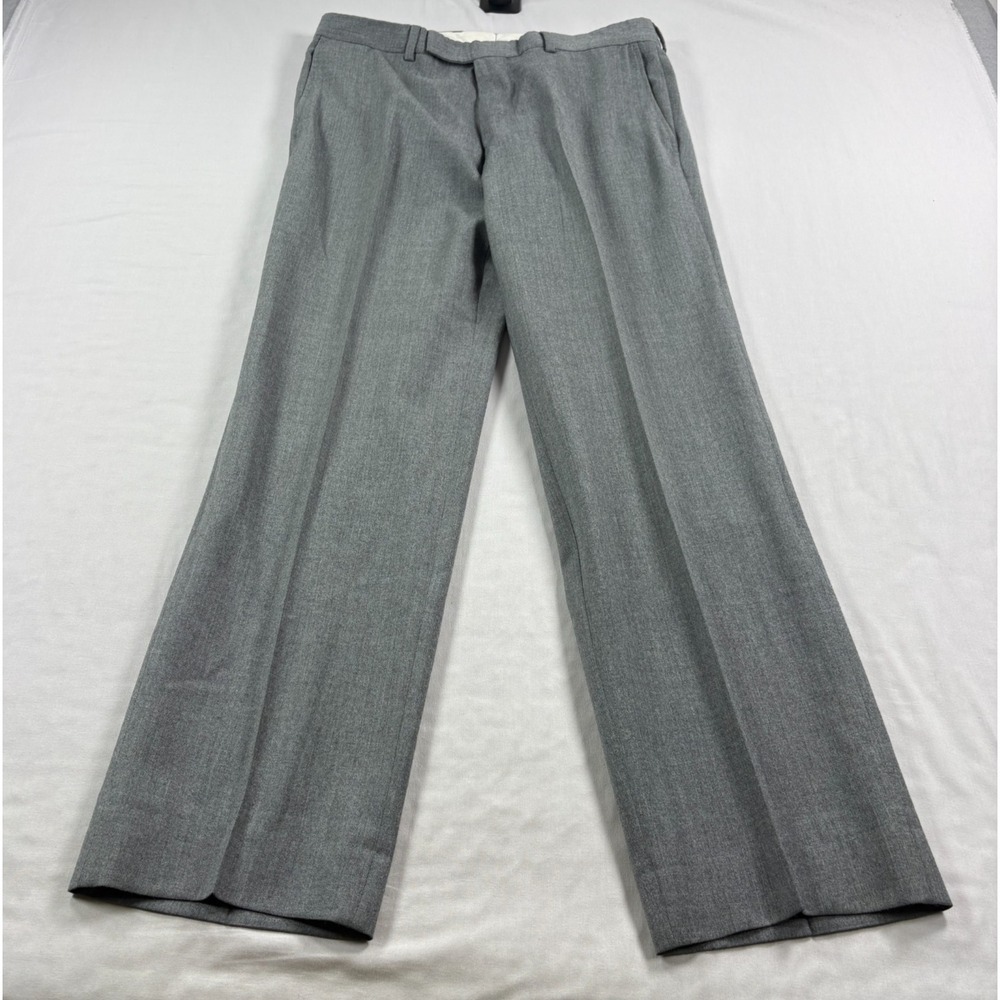 Hugo Boss Wool Pants Mens 32x31 Gray Straight Leg Dress Slacks
